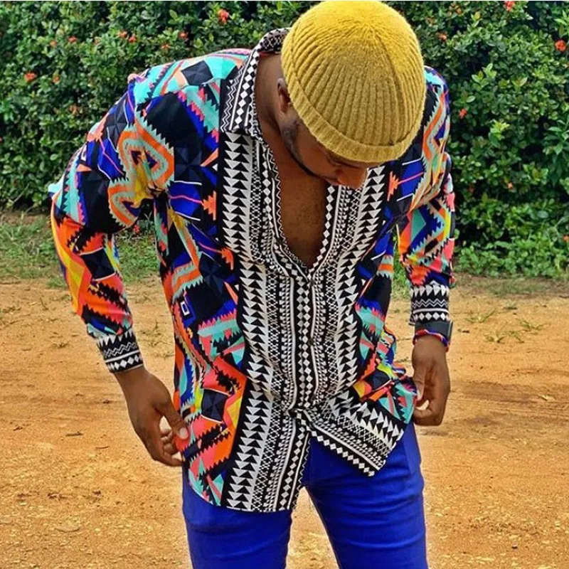 

Mens Large Size Shirt Perspective Sexy Mens Shirt Large Size Printed Long Sleeve Casual Mens Plaid Shirt