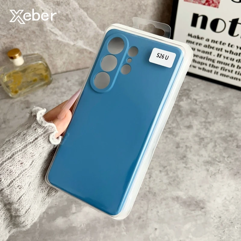 Solid Color Liquid Silicone Shockproof Case with Camera Lens Protection and Box