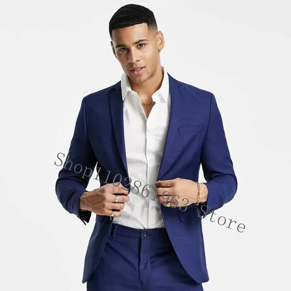 Tailor Made Men Suits Slim Fit 2 Pieces Formal Male Suits Groomsmen Bridegroom Wedding Tuxedos Blazer Pants Terno Masculino
