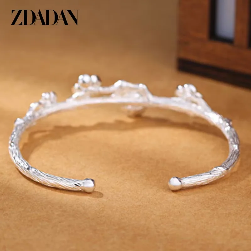 ZDADAN 925 Sterling Silber Lotus verstellbares Armband und Armreif für Damen, Modeschmuck – Detail 2