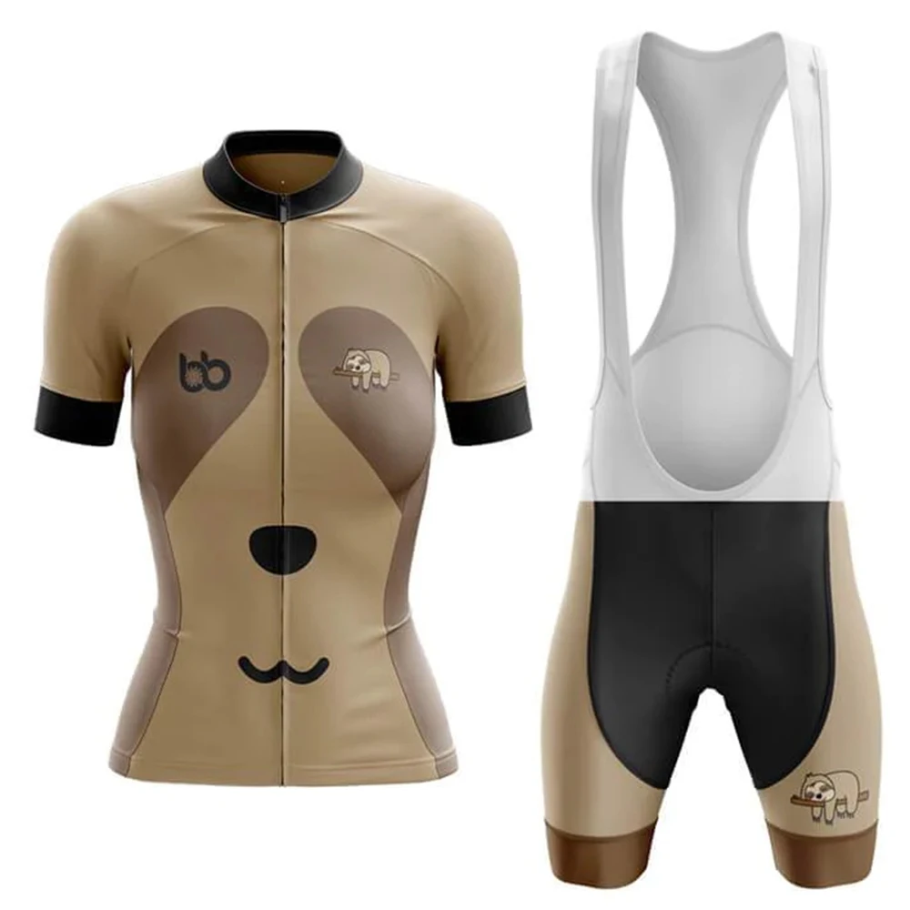 

Women 2023 Sloth Cycling Jersey Set Bib Shorts Suit Bicycle Wear MTB Downhill Road Bike Kits Clothing