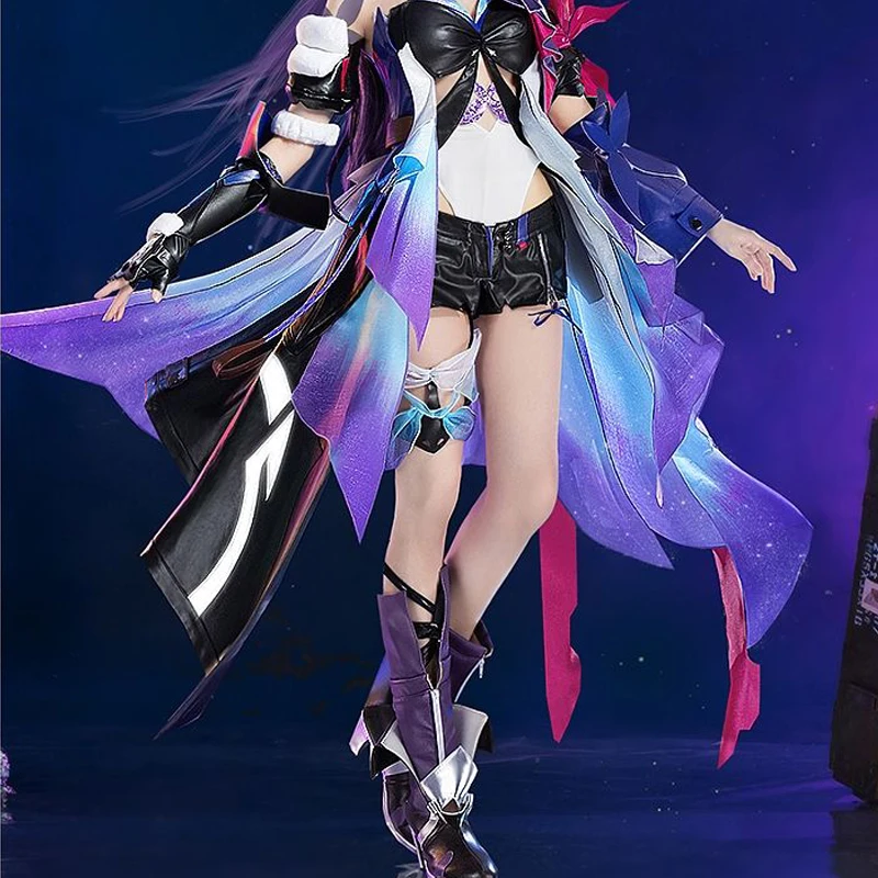 

Парик для косплея New Seele, парик для косплея новой игры Honkai Star Rail, парики для косплея, фиолетовое платье, костюм с длинными волосами, для Хэллоуина