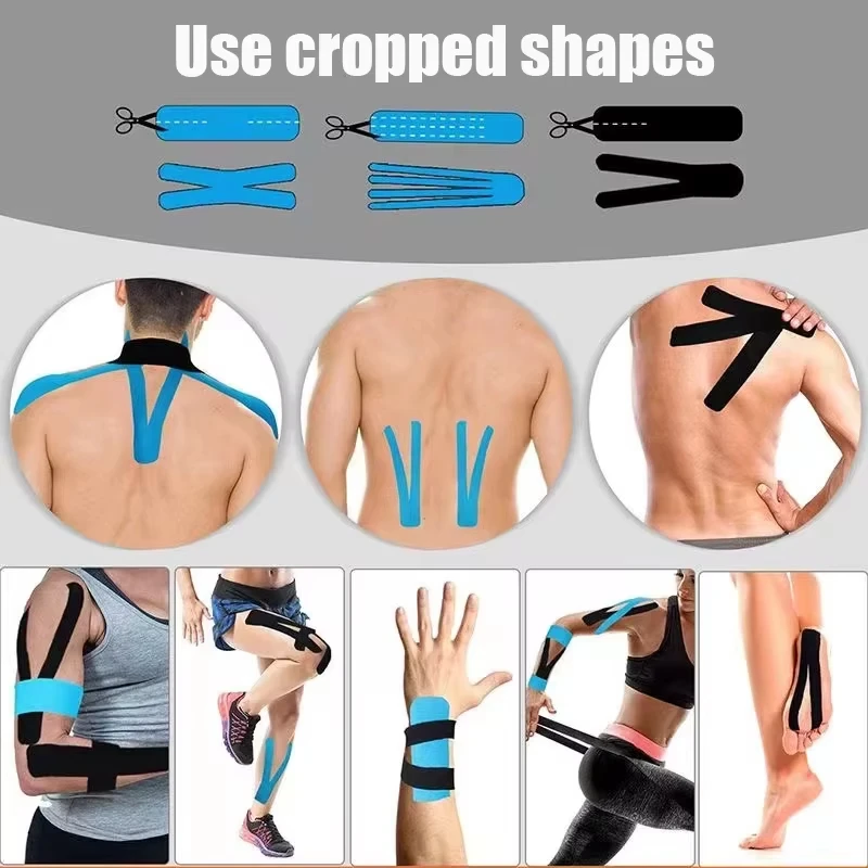 Kinesiology tape Athletic Recovery Elastic Tape Kneepad Muscle Pain Relief Knee Pads Support for Gym Fitness Bandage