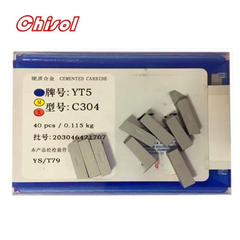 

40pcs/box C304 YT5 YW2 YW1 YT15 YT14 YG6 YG8 Carbide Brazed Inserts Welding Tips Blade Cutter Cutting Tools