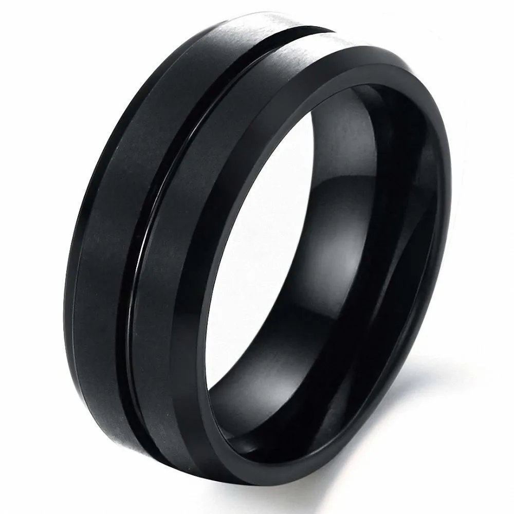 black tungsten carbide ring