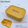 Personalized Name Bento Lunch Box Silicone 3-compartment Lunch Box Baby Food Container Leakproof Portable Picnic Lunch Box 2