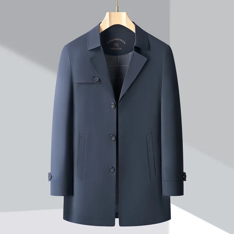 Autumn Men Trench Coat Casual Fashion Business British Girdling Jacket Trend Versatile Slim Male Suit Windbreaker Streetwear New