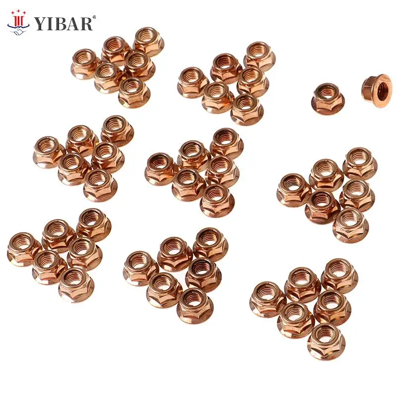 

50 Pieces Of Exhaust Nut M8 SW 13 Copper Nut