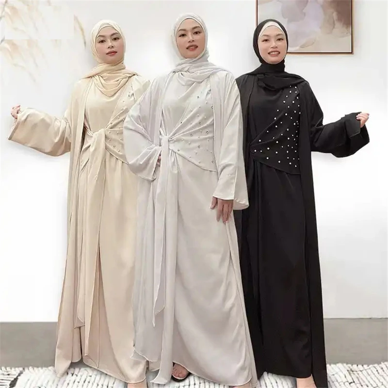 2-pieces-set-beaded-open-abaya-muslim-women-kimono-maxi-dress-islamic-matching-set-dubai-turkey-kaftan-eid-ramadan-jalabiya-robe