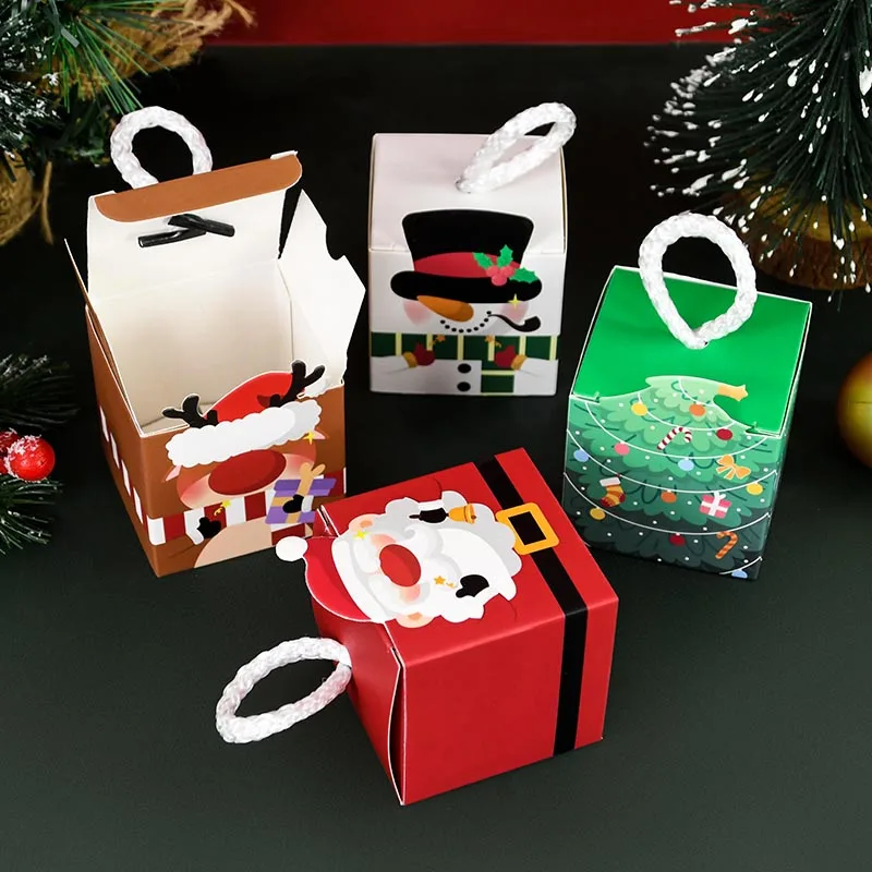 8pcs Christmas Candy Box Gift Bags Xmas Deer Santa Claus Elf Cookie  Chocolate Packaging Box Merry Christmas DIY Party Decoration - AliExpress