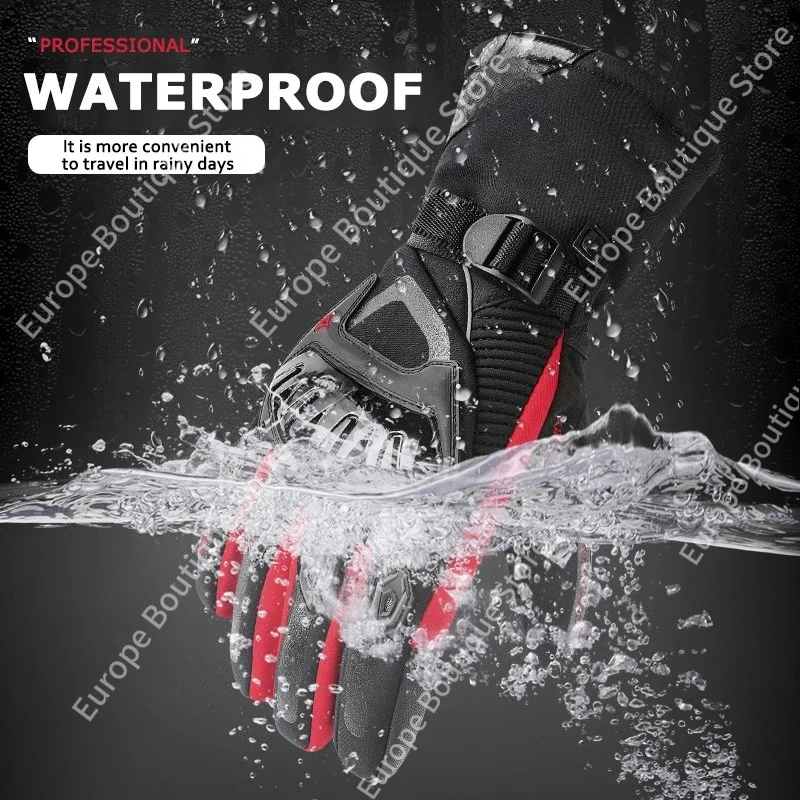 새로운 업그레이드 스트리트 라이딩 장갑 방수 겨울용 따뜻한 터치스크린 오토바이 보호 장갑