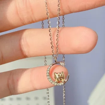 2314522 Sanrio Kawaii Hello Kitty Anime Pendant Cute Cartoon Kitty Kids Chain Simple Elegant Necklace Women Jewelry Gift