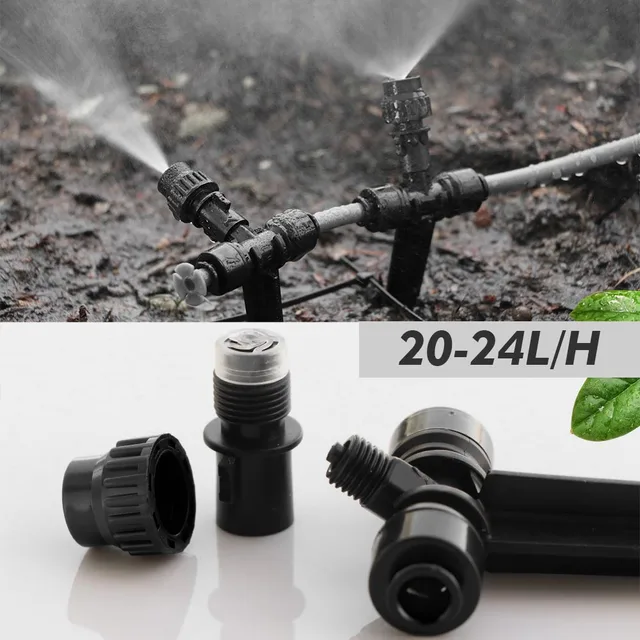 1/4" Misting Nozzles with Stake Adjustable Atomizer Sprayers 4/6mm Quick Push Slip Lock Outdoor Irrigation Watering Sprinklers 3