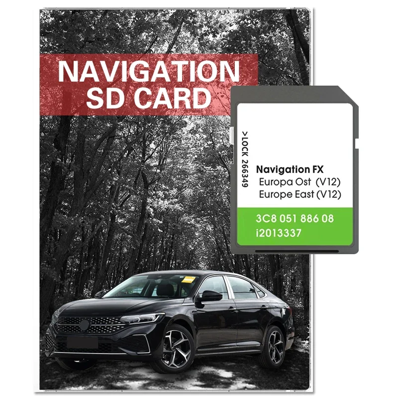 Transporter Sat Nav Navigation Card Verssion 3C8 051 886 08 FX V12 OST EAST for VW Europe Map Data Memory