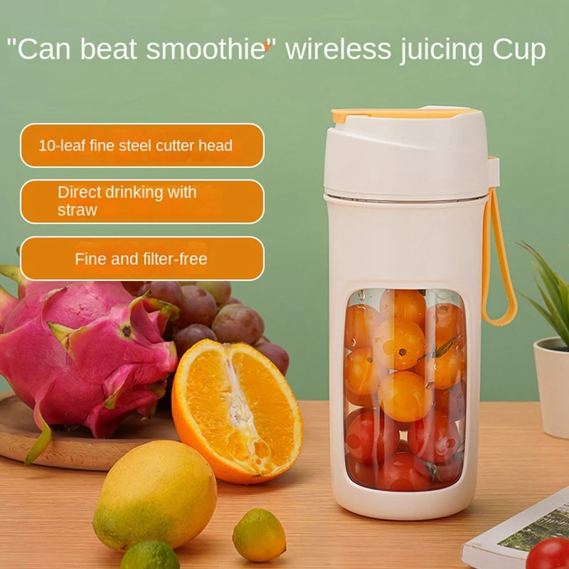 

500ML Portable Blender Electric Juicers Fruit Mixers USB Rechargeable Smoothie Mini Blender Personal Juicer 10 Cutter Durable