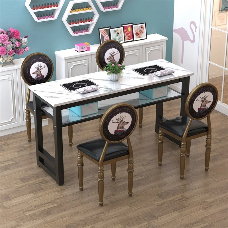 Black White Nail Desk Professionals Storage Light Luxury Nail Table Nordic Modern Tavolo Unghie Manicure Furniture