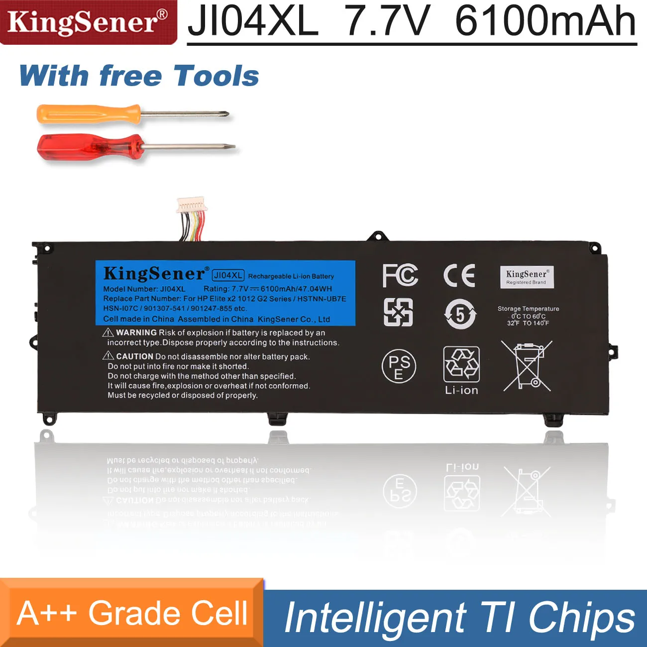 Bateria do Portátil Kingsener para hp Elite x2 Ji04xl 901247855 901307541 Hstnn-i07c Hstnn-ub7e J104xl 7.7v 6110mah 6110mah
