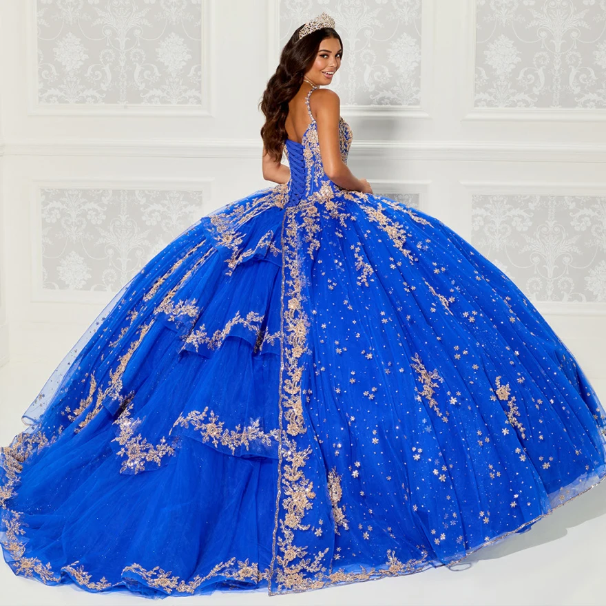 Lorencia Royal Blue Quinceanera Dresses 2023 Beaded Sequined Lace Appliques Sweet 16 Dress Ball Gown vestidos de 15 años YQD33