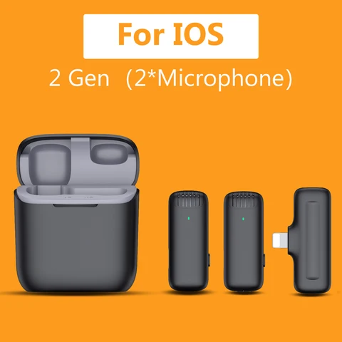 Lapel Microphone Lavalier Mic Noise Reduction Live Interview Mobile Phone Recording for iPhone Type C with Charging Box