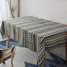 

Cotton Tablecloths, Waterproof Table Covers Ethnic Ripple Pink Dining Table Coffee Table Deco