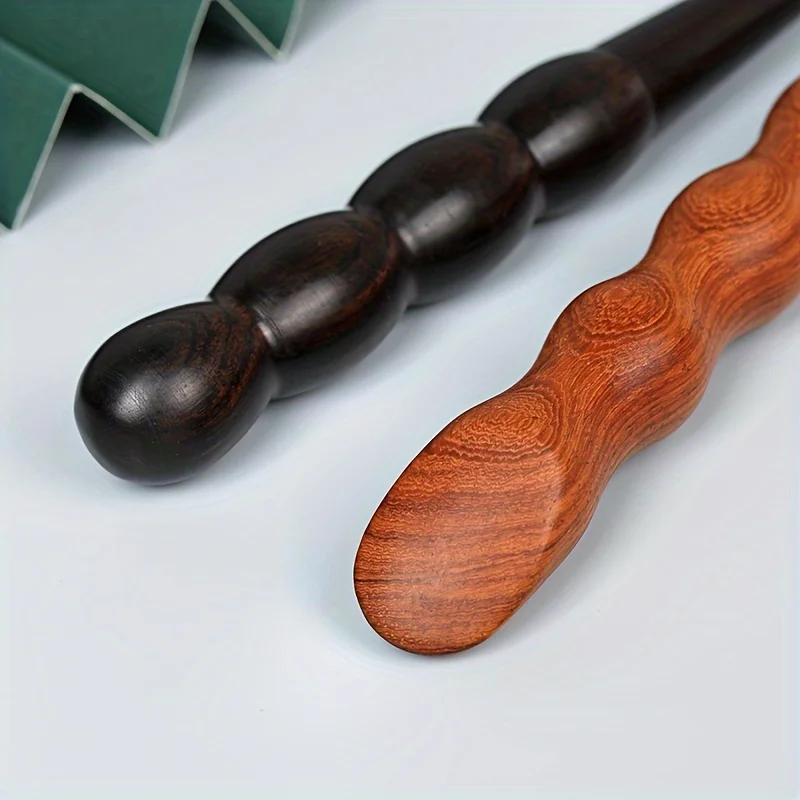 Sandalwood Facial Massage Stick Acupoint Scraping & Essence Cream Kneading Tool Solid Wood Foot Relax Pen Foot Body Massage Tool