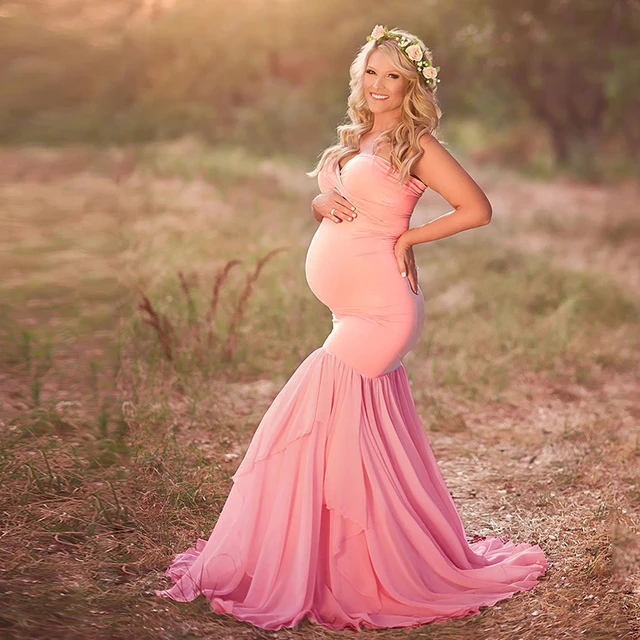 Summer Maternity Photography Dresses - Off Shoulder Floral Print Baby Shower Dresses - Pregnancy Dresses (D5)(5Z1)(3Z1)(1Z1)(Z9)(Z6)(7Z1) main image 1