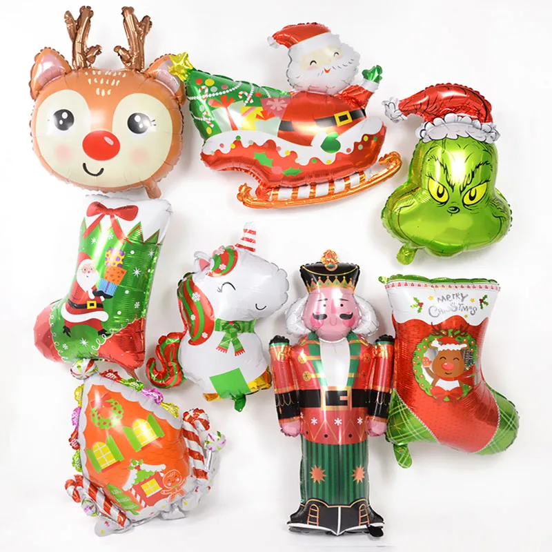 Christmas Foil Balloons Santa Claus Ballon Snowman Globos Xmas Deer Penguin Balloon Christmas Decorations for Home New Years