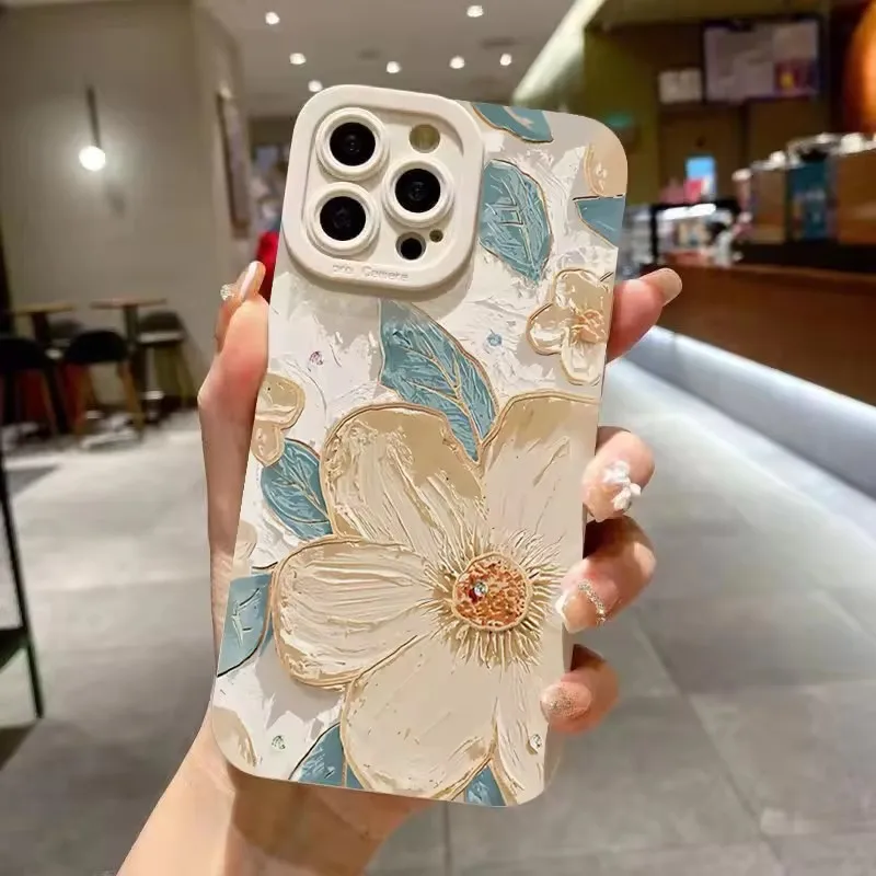 Elegant Oil Painting Flower Design Phone Case