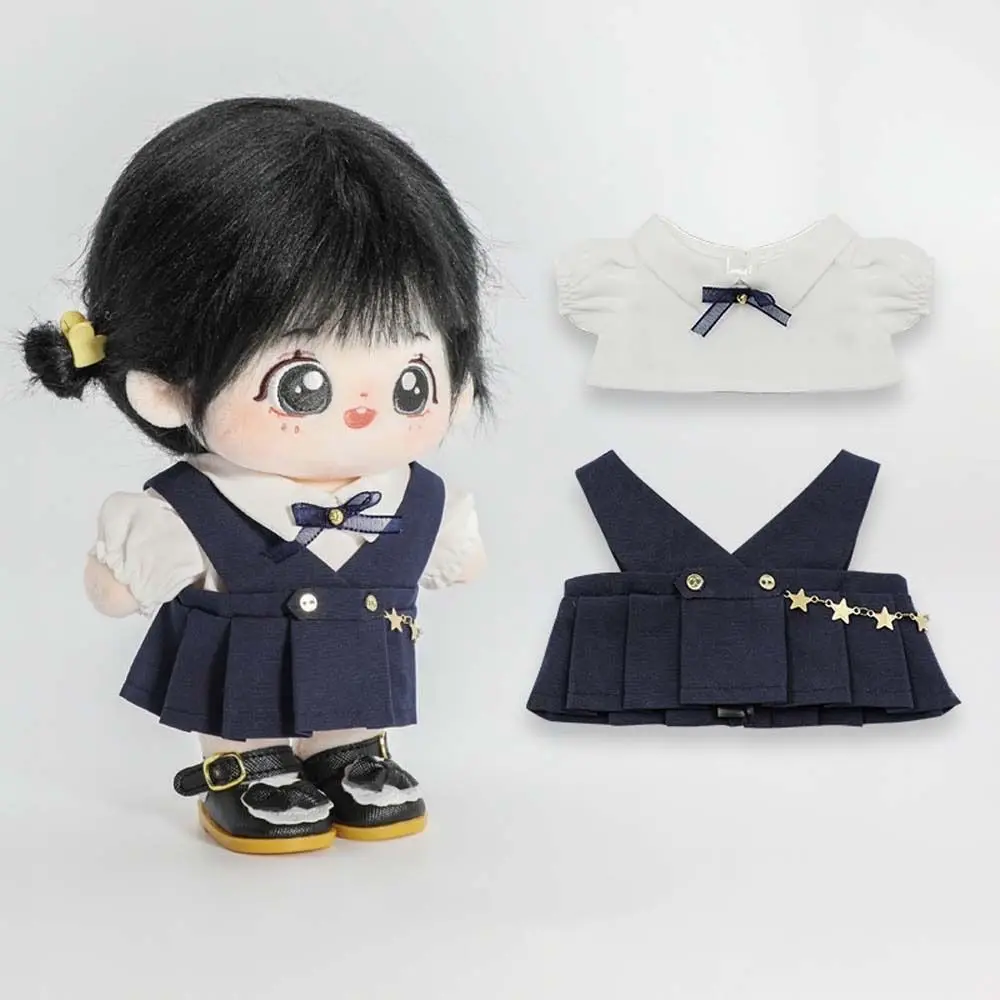T-shirt 20cm Doll Clothes Dress Up Stuffed Dolls Cotton Dolls Outfit Academy Uniform Mini Clothes Doll Uniform Set Girls Gift
