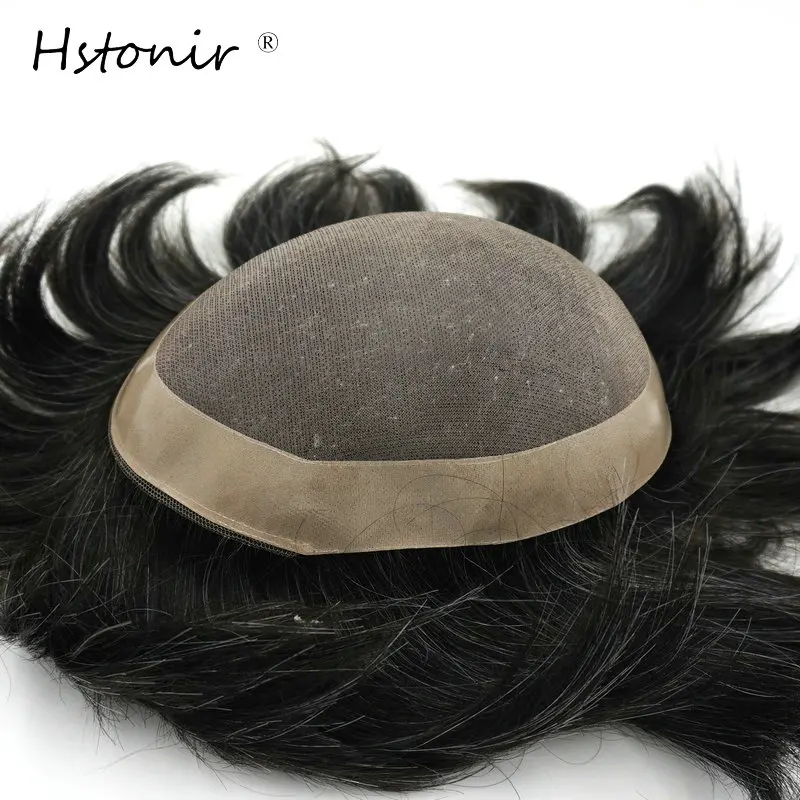

Hstonir Mens Toupee Wig Brief Men Hair Loss Kurta Indian Remy Hair Hairpieces Pomade Hair Human Hair Replacement H008