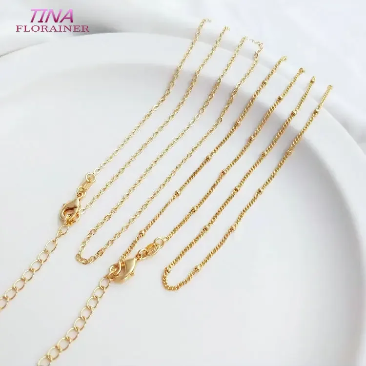Länge 45CM Dicke 14K Gold Farbe Messing mit Karabiner Link Fertig Halskette Ketten