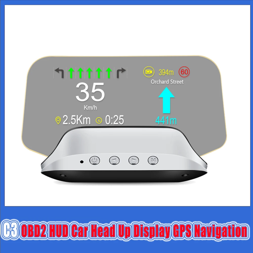 C3 Obd2 Head Up Display Tachimetro Elettronico Proiezione In Vetro Computer Di Bordo C3/Plus Gps Navi Tachimetro Digitale Hud Obd2