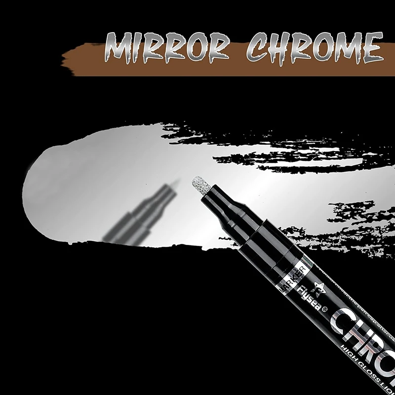 실버 미러 마커 펜 세트, 액체 크롬 페인트 마커 펜, 영구 미술 실버 미러 크롬 마커, 0.7mm, 3 개