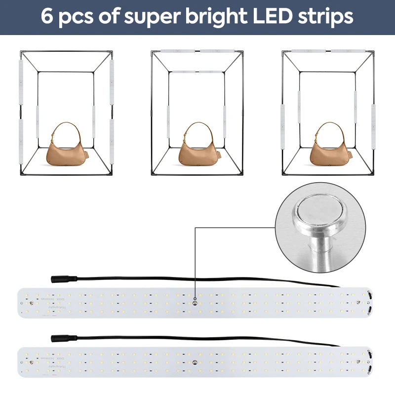 120x100x180cm Professional Studio Portable Lightbox With 6 LED Light Panels,3 Background, Photo Tent For Shooting Large Items