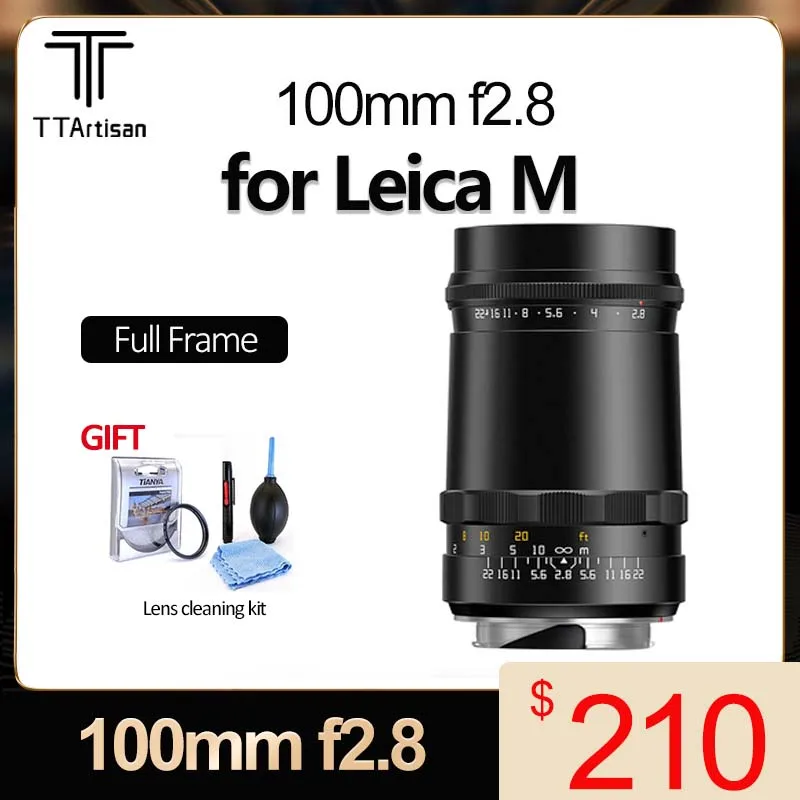 

TTArtisan 100mm f2.8 Bubble Bokeh Full Frame Lens for Leica M-Mount Cameras for Leica M-M3 M6 M7 M8 M9 M9P M10 M240