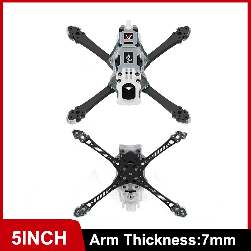 Axisflying 5-Zoll True X FPV Freestyle Rahmen aus T700 Kohlefaser mit 51466 V2 3-Blatt-Propellern DIY Quadcopter-Kit für 4-6S FPV Drohne