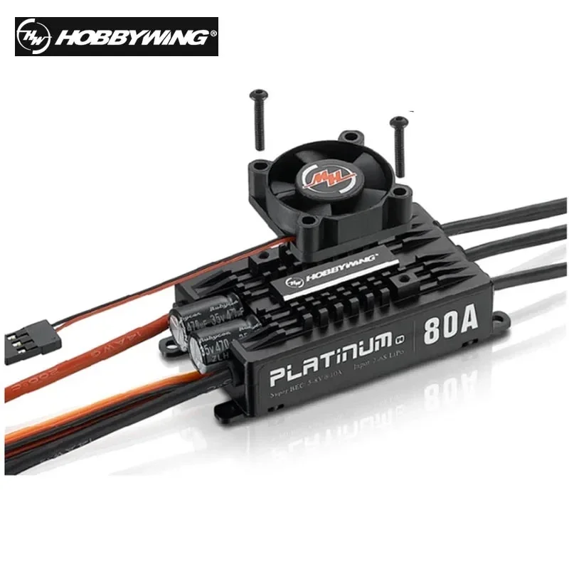Hobbywing 플래티넘 V4 25A 40A 60A 80A 120A 브러시리스 ESC 전자 속도 컨트롤러, 3-6S Lipo 내장 BEC, RC 비행기용