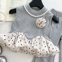 Ensemble de vêtements d'été pour bébés filles, t-shirt + pantalon à volants à fleurs 3D, vêtements de princesse d'anniversaire à la mode pour enfants, 2025 3