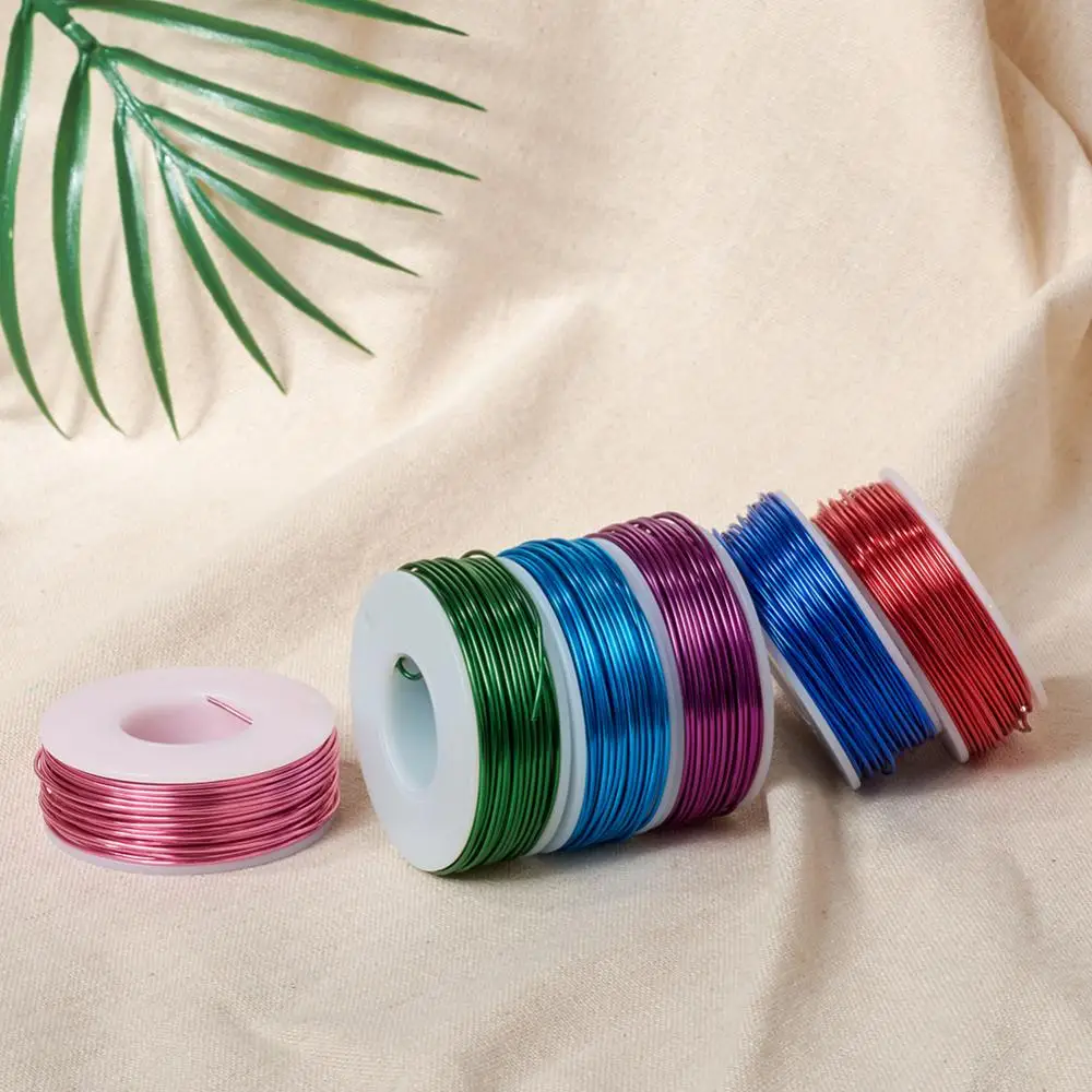 6 Rolls 18 Gauge(1mm) Aluminum Wire 450FT(138m) Anodized Jewelry Craft Making Beading Floral Colored Aluminum Craft Wire