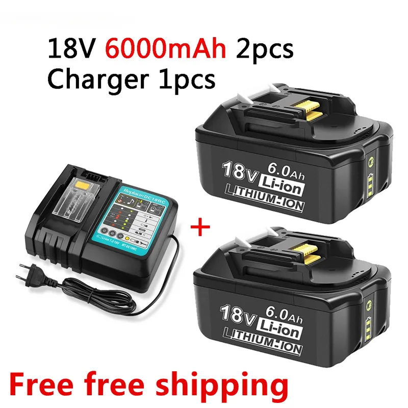 Per Makita 18V 6000Mah Batteria Ricaricabile Per Elettroutensili 18V Makita Con Sostituzione Led Agli Ioni Di Litio Lxt Bl1860B Bl1860 Bl1850 Caricaba