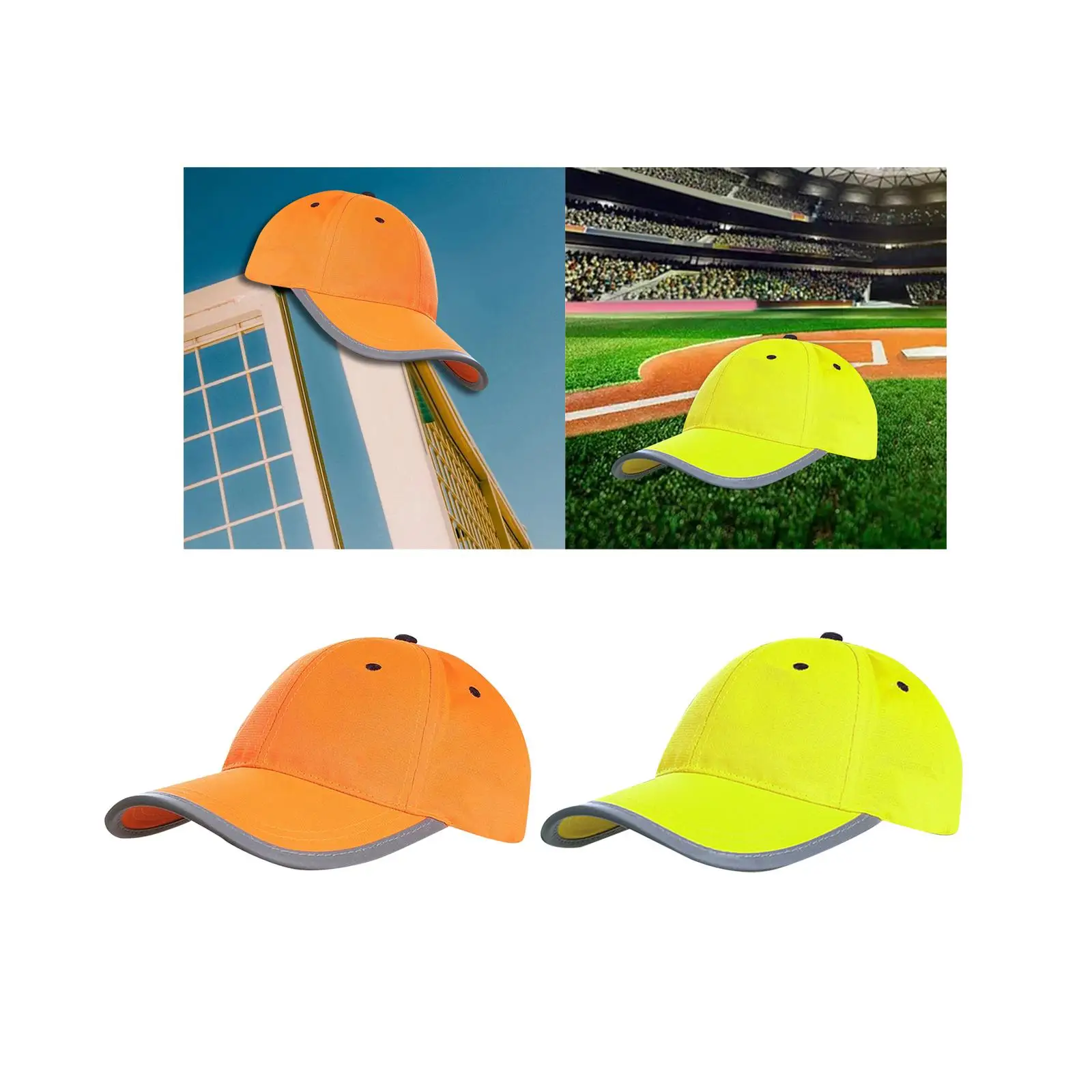 Men Fluorescent Hat Hat Washable Casual Halloween Cap High Visibility Reflective Baseball Cap for Family Members Women Friends