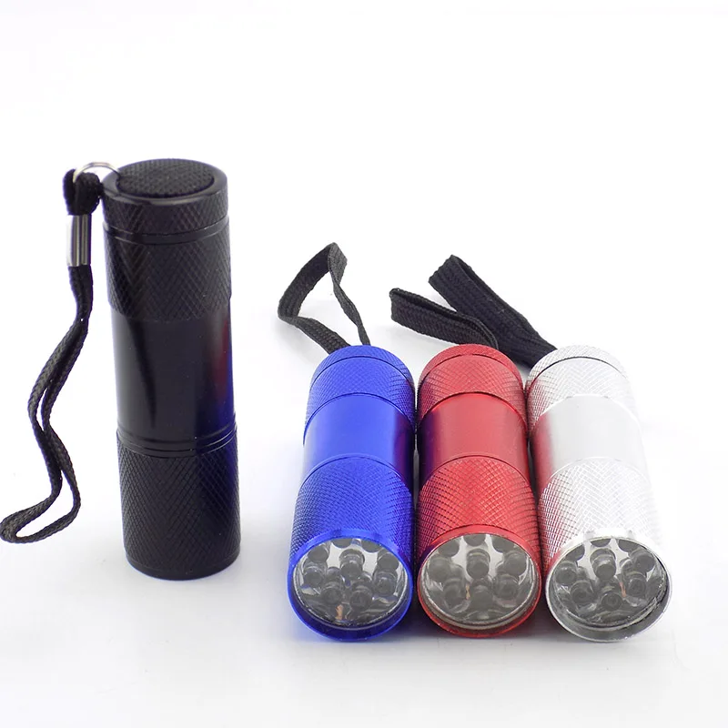 Portable Mini UV Lamp Ultra Violet 9 LED Flashlight Torch Light Lamp Purple Color Flash Linterna Lighting For Money Detection