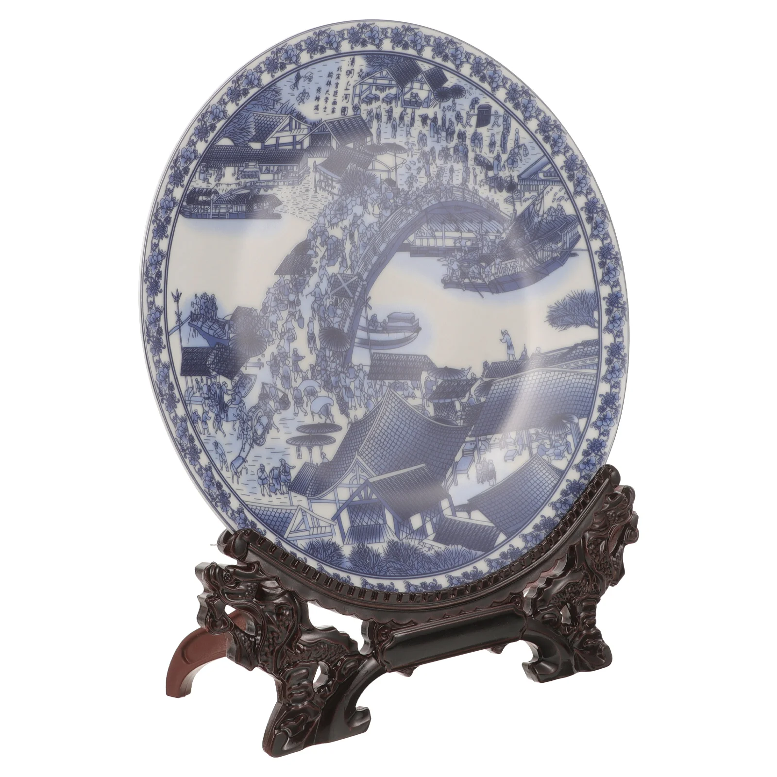 

and White Pastel Platter Ceramic Plate Decorateative Plates Ornament Wooden