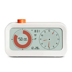 Digital Visual Timer with Alarm and Calendar Display (WHITE)