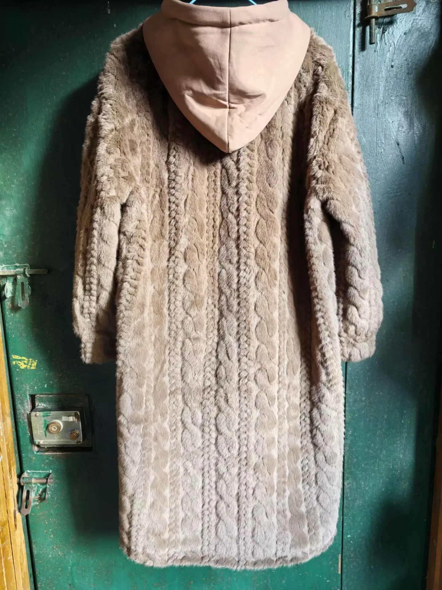 Winter Thick Warm Maternity Mink Fur Coats X-long Pregnant Woman Outwear with Hat Faux Two Pieces Pregnancy Faux Fur Jacket