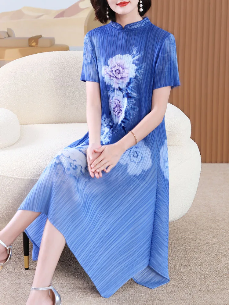 

Middle-aged Mother Summer Chinese Women's High-end Vintage Dress 2023 New Improved Cheongsam Temperament Long Dress