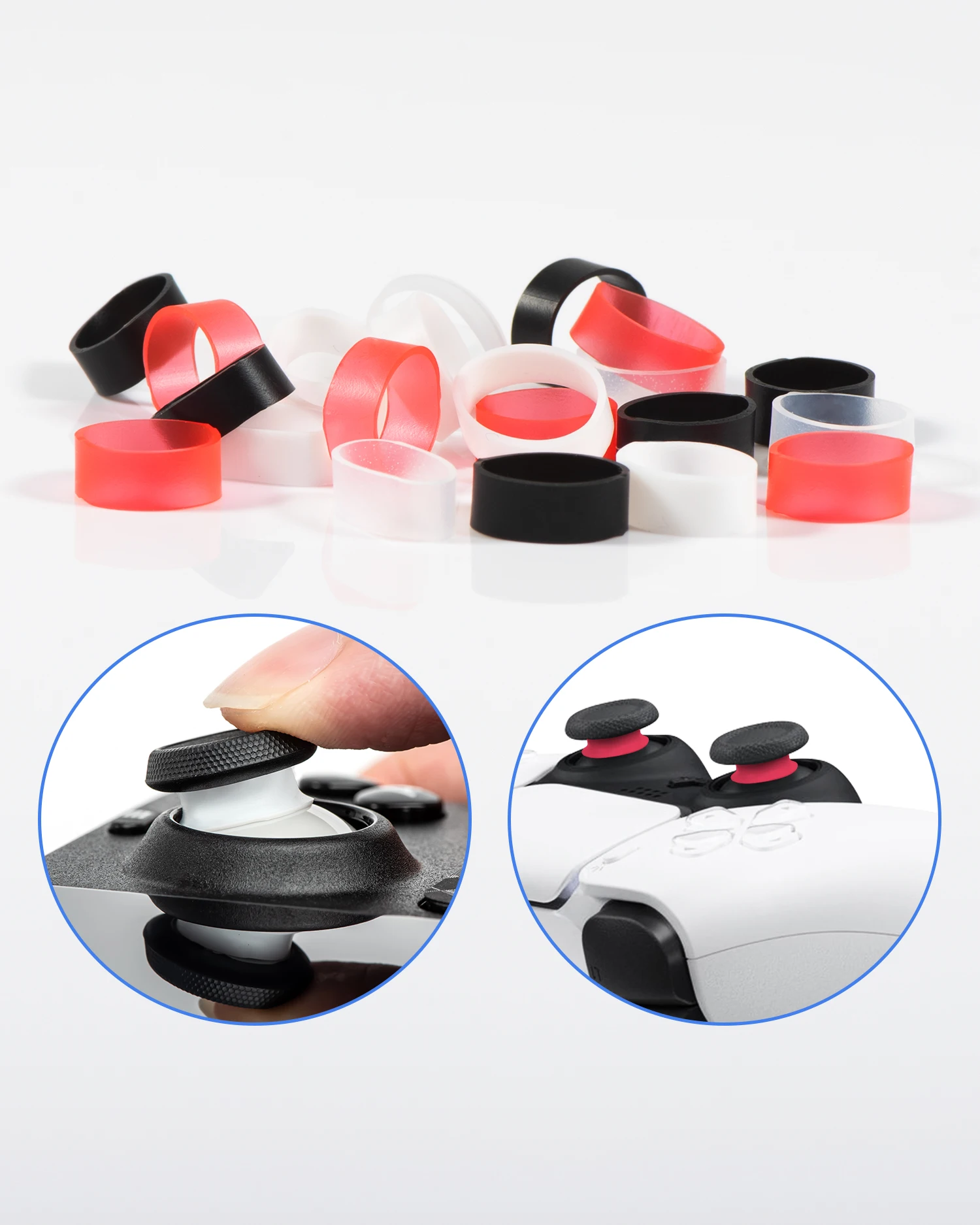 

24pcs Silicone Protective Ring for PlayStation Portal for ROG Ally for Steam Deck Console Joystick Protective Ring for PSVR2