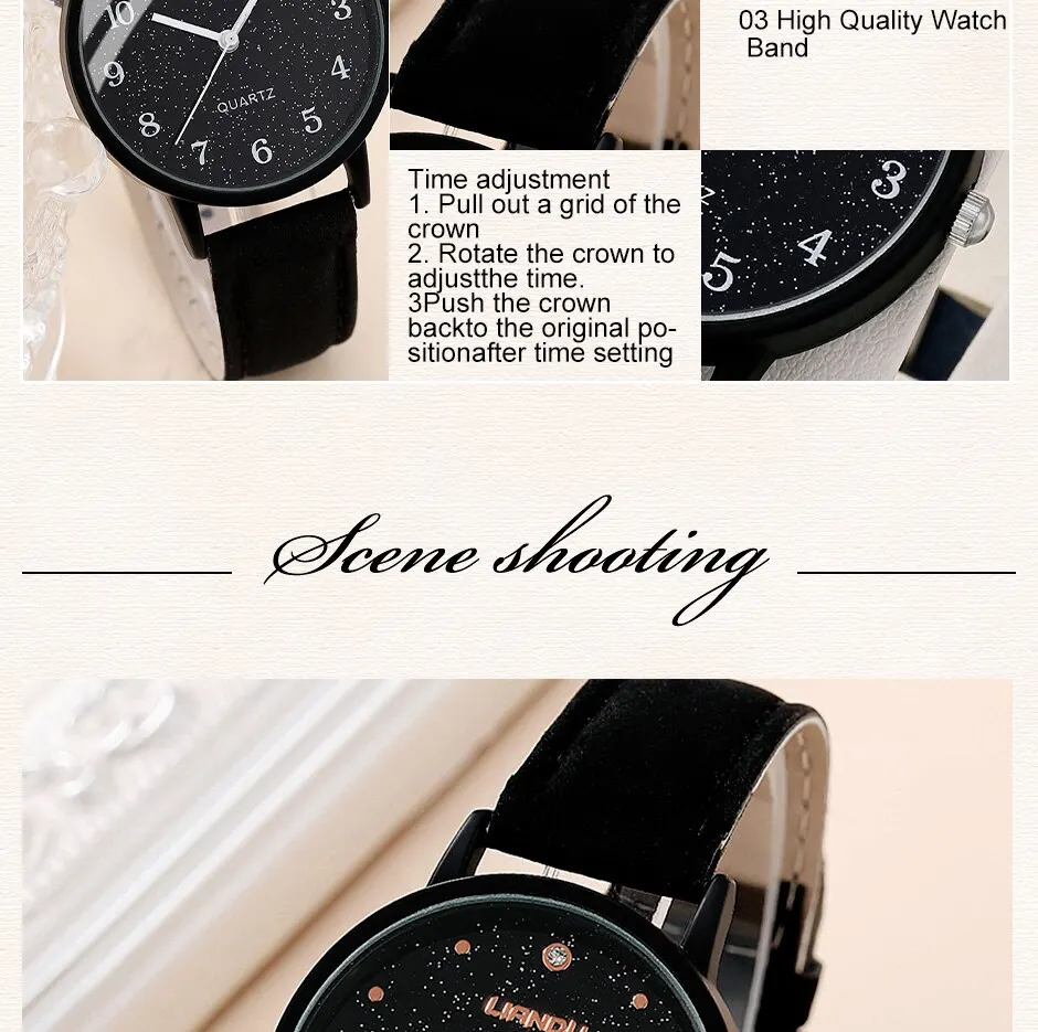 Quartz Watch and Heart Bracelet Set for Stylish Women 