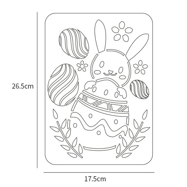 10pcs 26.5*17.5cm Easter Bunny Colored Eggs DIY Layering Stencil Wall  Scrapbook Coloring Embossing