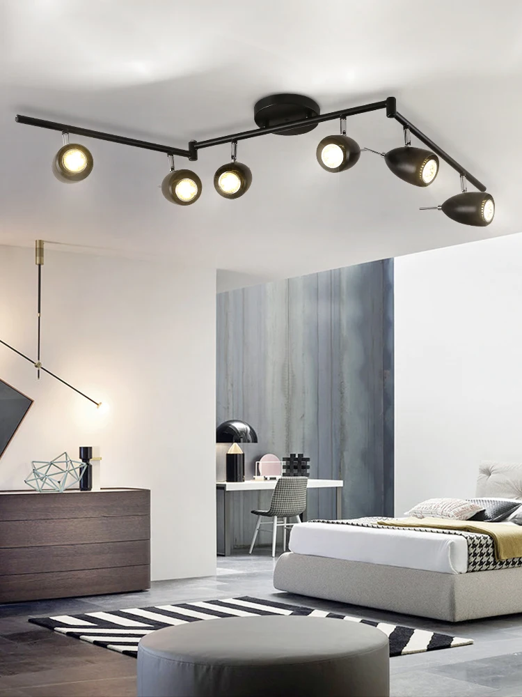

Nordic rotatable background wall, walkway spotlight, LED track lamp, living room, bedroom, bar, interior decoration lamp